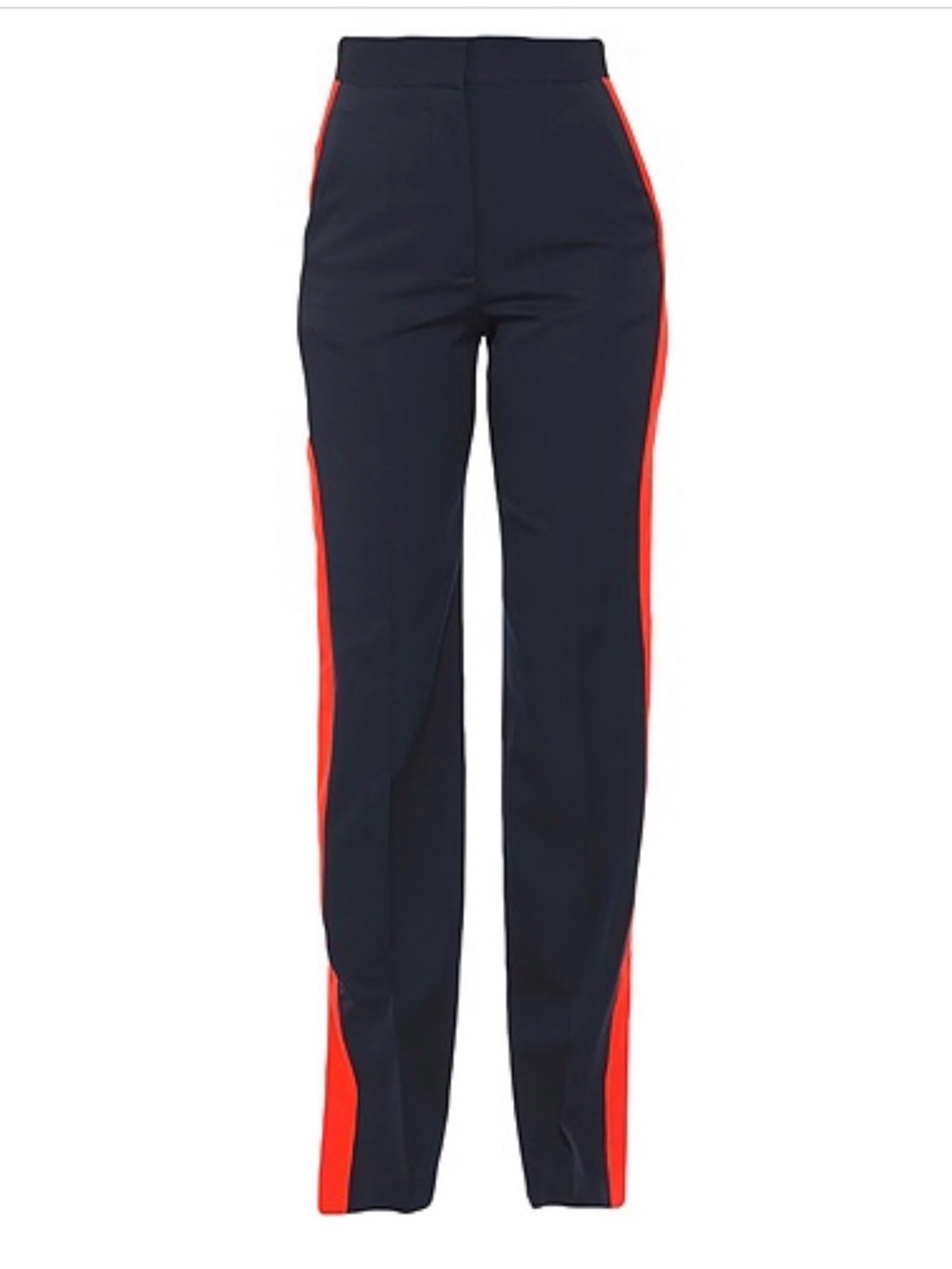 Stella McCartney Navy Straight-Leg Pants with Red Side Panels